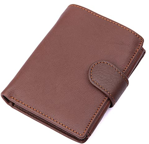 LVUNZJCA Herren Geldbörse Vintage Leder Herren Geldbörse kurz Multi-Card Wallet Dollar Clip Kartenhalter(Black)