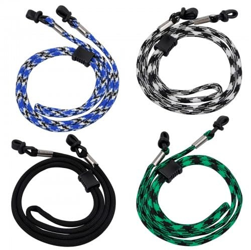 Set de 4 Cuerdas Antideslizantes para Gafas: Cordon Gafas y Cordones Para Gafas Ajustables, Aptos Para Mujeres y Hombres