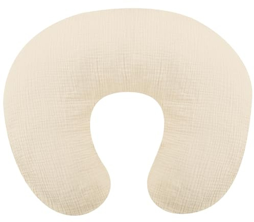 Stillkissenbezug aus Musselin, Baumwolle, Stillkissenbezug für Babys, Mädchen, Jungen, weicher, atmungsaktiver Stillkissenbezug für Säuglinge und Neugeborene, abnehmbarer Schonbezug für Stillkissen,