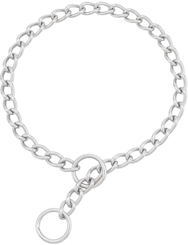 GORGECRAFT 1 Box Choke Dog Chain Collars 304 Stainless Steel Metal Slip P link Martingale Collar No Pull Puppy Pet Training Walking Choker for Small Medium Large Dogs 60cm Long