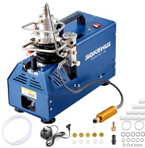 PCP Compressor, 1800 W 4500psi Auto-Stop High Pressure Compact PCP Air Rifle Compressor, LED Temperature Display Low Noise Heavy Duty Inflator Pump for Air Gun Accessories Tanks Air Tools