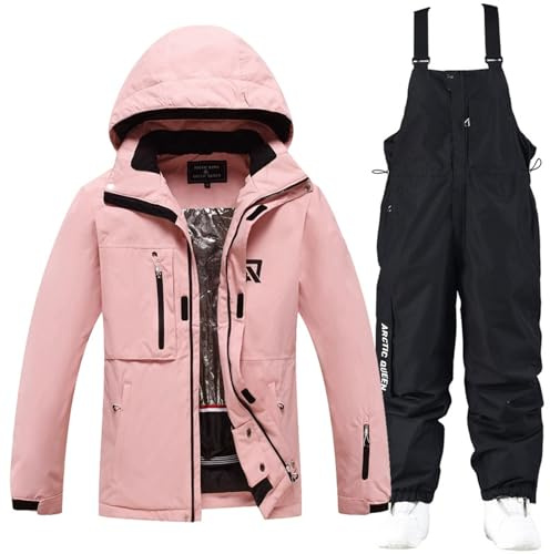 GS SNOWING Women's Ski Jackets and Pants Set Windproof Waterproof Snowboard Jacket Bibs Two Piece Ski Suits