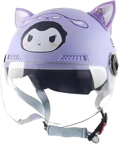 Casque De Moto Pour Jeunes Enfants,Casque De Scooter Électrique À Visage Ouvert,Casque De Vélo De Rue Avec Visière Solaire Casque Rétro Demi-Casque Pour Garçons Et Filles 2À14 Ans 2,46-54cm