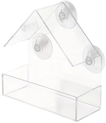 Vogelfutterhaus für Fenster - Durchsichtiges Acryl Vogelfutterstellen Mit Großem Fassungsvermögen - Klarer Vogelfutterspender Für Fenster | Für Den Außenbereich Garten Balkon Und Hinterhof