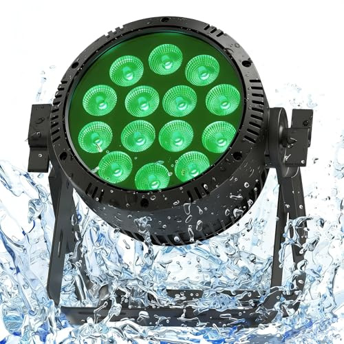 PUZILOZA RGBW 200W Foco Par LED IP65, 14 LED Impermeable Luz de Escenario con Estroboscopio, Luz Discoteca para Fiestas al Aire libre Eventos Lluviosos Espectáculos DJ Presentaciones Festivales