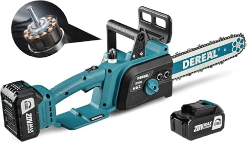 Bürstenlose 30 Cm Elektrokettensäge, Kabellos, 4000Mah Akku Kettensäge, 20Akku-Betriebene Tragbare Kompaktsäge Zum Holzschneiden, Verbesserter Bürstenloser Moto