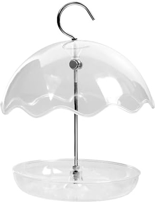 Huvqianu Distributeur de Nourriture pour Oiseaux,Station Décorative À Design Ouvert | Petite Mangeoire À Oiseaux Accrochable Et Transparente - pour Jardin Balcon Terrasse Clôture Vue et