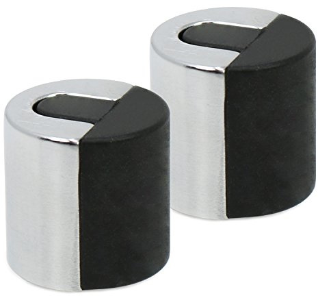 com-four® 2x Türstopper aus Zink mit Scandiumlegierung, Bodentürstopper | 4 x Ø 4 cm