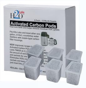 Activated Carbon Pods for Water Distillers, More Activated Carbon and better VOC removal than other brands. (Full Year Supply). | Exclusive Activated Carbon Mega Pods provide the Purest Water and Most Effective VOC Removal of any similar distiller filter.