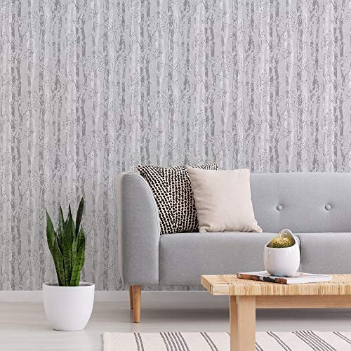 Sublime Dappled Trees Grey/Silver Wallpaper