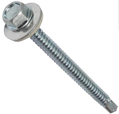 AERZETIX - C44551 - Juego de 20 - Tornillo autoperforante M6.3x80mm + arandela de estanqueidad - con huella hexagonal 10mm - en acero galvanizado - DIN7504K - chapa metal canalones paneles sándwich