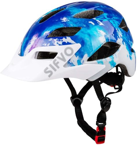 Kids Helmet, SIFVO Kids Bike Helmet Boys and Girls Bike Helmet with Cool Visor Helmet for Kids 5-14, Kids Bike Helmets Youth Bike Helmet Adjustable & Lightweight 50-57cm