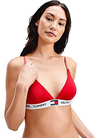 Tommy Hilfiger Reggiseno a Triangolo Donna Elasticizzato, Rosso (Tango Red), XS