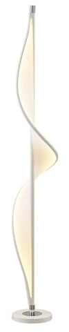 Lucande LED Stehlampe Edano dimmbar (Modern) in Weiß aus Textil (1 flammig,) - Stehleuchte Floor Lamp Standleuchte Wohnzimmerlampe Wohnzimmerleuchte
