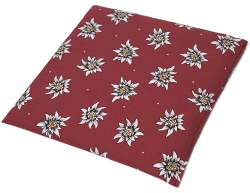 Coussin thermique aux graines d´épeautre biologique 19x19cm fleur d´edelweiss - Petit coussin aux graines utilisable chaud ou froid