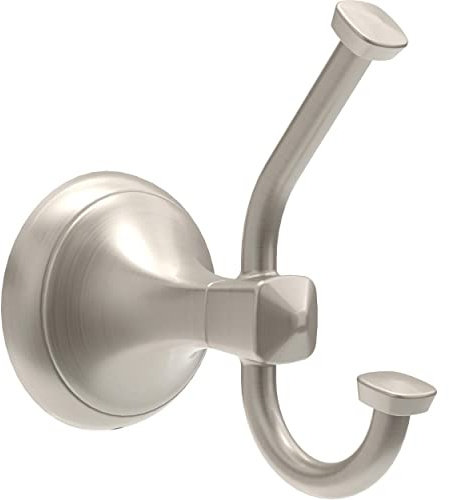 Delta Double Towel Hook for Bathroom or Kitchen| Brushed Nickel | Esato Accessories