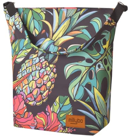 millybo SHOPPER BAG Fahrradtasche Gepäckträgertasche Fahrrad Tasche Einkaufstasche Blumenmuster Blumen Muster