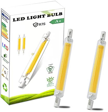 AEPOYU R7S LED Lampen 118mm Dimmbar, 10W R7S LED 118mm Glühbirne Ersatz 100W Halogen Leuchtmittel, R7S LED Birne Warmweiß 3000K 1000LM, COB LED Stablampe 360 Grad Licht, AC 220-240V, 2er-Pack
