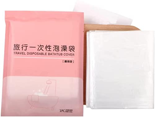 CL-Link 10PCS Large Disposable Film Bathtub Cover Disposable Bathtub Liner Heat-resistant Thickening Bathtub Liner for Household, Travel Hotel Bathtubs, Salon and SPA Useful (260cmx 120cm)