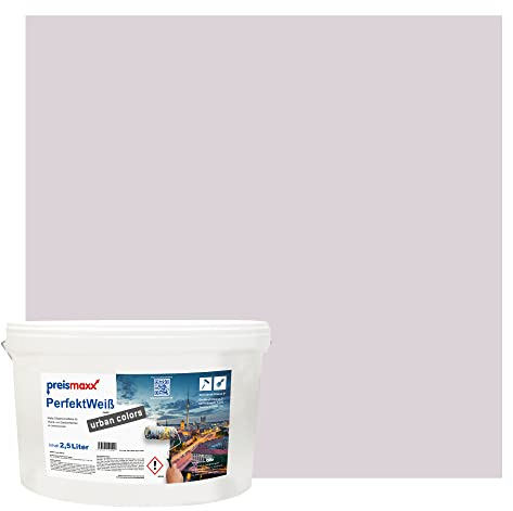 Preismaxx Perfektweiß urban colors, bunte Wandfarbe, lila, helles mauve, light mauve 2,5L, Innenfarbe, hohe Deckkraft Klasse 2, matt