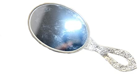 PH Spiegel Sterling Hand Silber Emaille Antik Vanity Frauen handgefertigt B494, Edelstein