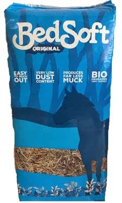 BedSoft Original Blue Horse Bedding 16KG – Premium Low Dust Wheat Straw, Soft, Clean and Highly Absorbent Biodegradable Stable Bedding for Horses, Ponies, Poultry and Small Animals
