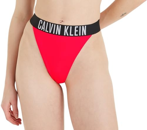 Calvin Klein Damen Bikinihose Thong Tanga, Rot (Signal Red), L