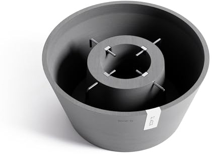 Ecopots Weihnachtsbaumständer robust & handgefertigt bis 3m Bäume Ø50cm UV-beständig rund grau