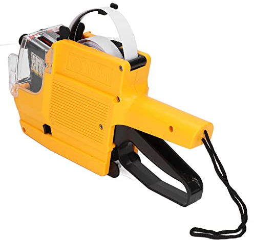 MX-6600 10-stellige Preisschildpistole, Etikettierpistole Preisschild Preispistole Maschine Preisschildpistole Preisschild Aufkleber Etikettierpistole Preispistole Preisschildmaschine(Gelb)