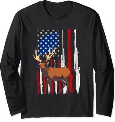 Jäger Hirsch Elch Bock jagen Elkaholic Langarmshirt