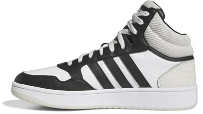 adidas Herren Hoops 3.0 Mid Lifestyle Basketball Classic Vintage Shoes Schuhe, Cloud White/core Black/Orbit Grey, 44 EU