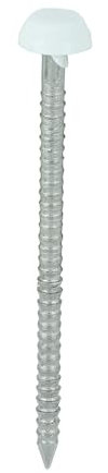 Weiße 40 mm Poly-Spitzstifte (50 Stück) UPVC Nagel Polymer Kopf Pin