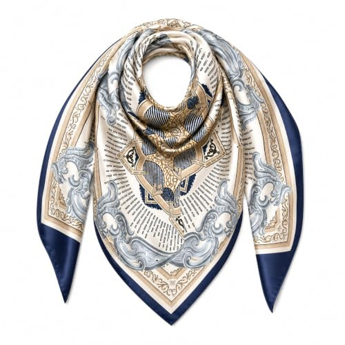 prinfantasy Women Scarf Womens Gifts Large Square Plain Head Neck Scarf Silk Like Lightweight 90CM Square Hair Wrap for Sleeping Neckerchief Bandana Scarfs for Women SD09271