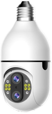 QITHRAN Light Bulb Security Camera with Motion Detection Panoramic Camera