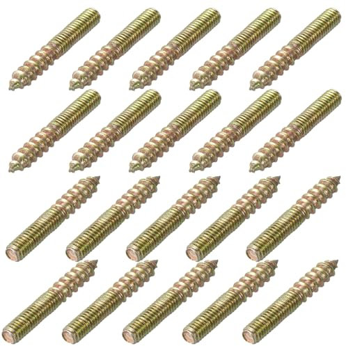 QUARKZMAN 20pz M6 Gancio Bulloni Lunghezza 1-5/8(40mm) Doppio Con Testa Bulloni Autofilettanti Vite 6mm Legno Tassello Vite per Mobili