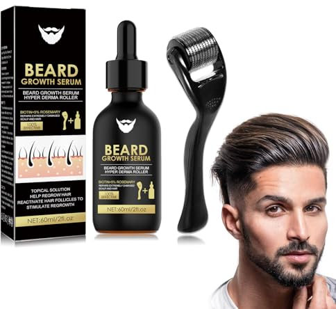 Beard Growth - Olio per barba, per la cura quotidiana della barba, 100% naturale puro per la crescita della barba, per uomini, per la cura della barba biologica, per la cura della barba morbida, per