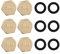 6 PCS Brass Blanking Cap 1/2 Inch Female Hex Blanking Nut Cap, Female Blanking Stop Cap Radiator Bleed Valve Blanking Plug No Leaks Plumbing Fittings for Washing Machine Radiator Valve Faucets Tap