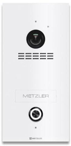 Metzler® Video Türsprechanlage mit HD-Kamera und Türöffner in Verkehrsweiß IP65 vandalenfest App-Steuerung leichte Montage 10 Jahre Ersatzteilverfügbarkeit LAN PoE 1-Familienhaus VDM10