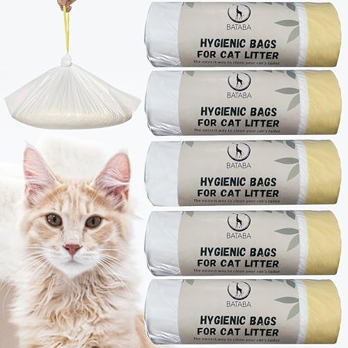 BATABA 50 XL kattsandsäckar reptåliga för stora och medelstora toalettlådor katt med skosnören hygienisk och reptålig