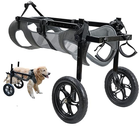 KAJILE Folding and Adjustable Two-Wheel Pet Wheelchair,Grey,XXL