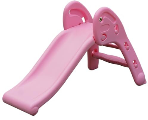 Gr8 Garden Folding Garden Slide Climber Step Ladder Set My First Beginners Childrens Kids Baby Toddler Plastic Indoor Outdoor Playground Slope Activity Toy Foldable Equipment (Pink)