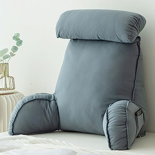 Lendenwirbelstützkissen für Zuhause, Büro, Lesekissen, Rückenstütze mit Armlehne, Fernsehen / Gaming, Nackenrolle mit abnehmbarer Nackenstütze