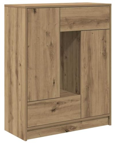 vidaXL Sideboard mit Schubladen und Türen Artisan-Eiche 73x31x90 cm, Kommode, Schrank, Flurschrank, Anrichte, Küchenschrank, Wohnzimmerschrank
