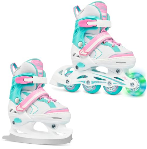 RAVEN 2in1 Schlittschuhe Inline Skates Inliner für Kinder Mädchen verstellbar Geburtstag Geschenk