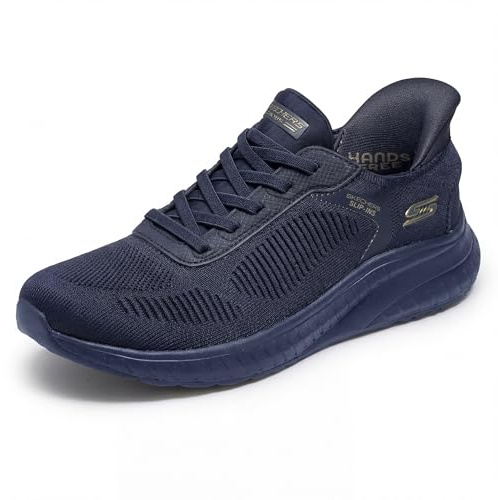 Skechers Donna Bobs Squad Chaos Current Muse Slip-In ALLENATRICE, Dark Navy Textile, 43 EU