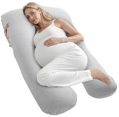 VEVOR Coussin de Grossesse, Forme U, Oreiller de Maternité pour Tout Corps, Oreiller Soutien Ergonomique Doux Respirant avec Housse Amovible Lavable, pour Dormir, Soulager Dos, Ventre, Hanches, Jambes