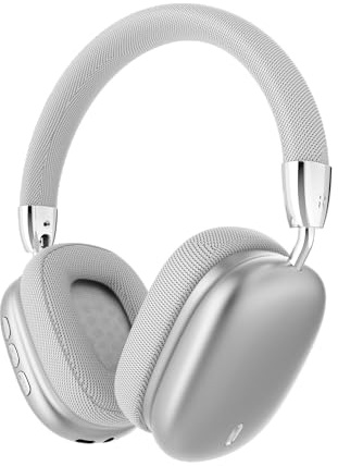 B36 Wireless Over-Ear Headphones, Bluetooth,Foldable and portable , Premium Mesh Fabric, Silver Metal Accents Suitable for travel, learning, sports, listening to music and other scenarios (银色)