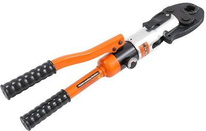Manuelle Rohrpresszange, Presszange mit V-Kontur Und TH-Kontur für Kupferrohre, Hydraulische Rohr-Crimpzange für Edelstahlrohren, Kohlenstoffstahlrohren und Kupferrohren (Orange, V-Kontur+TH-Kontur)