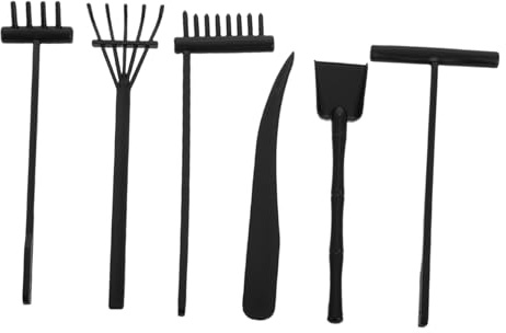 HEALSOPTHY 6pcs Mini Garden Rakes Zen Garden Rake Set Sandbox Accessories for Desktop Meditation and Relaxation Gardening Tools