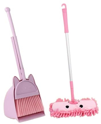 Sharplace Mini Balai et Pelle à poussière pour Enfants, Jeu de rôle, Maison de Jeu, Jouet de Nettoyage pour Enfants de 3 à 6 Ans, Cadeaux, Violet